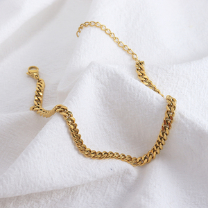 Ensemble <span class=keywords><strong>de</strong></span> bijoux Hip Hop, chaîne cubaine plate réglable, Bracelet <span class=keywords><strong>de</strong></span> cheville, <span class=keywords><strong>en</strong></span> acier inoxydable, chaînes cubaines épaisses imperméables - Product Image 5