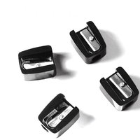 Taille-crayon cosmétique noir compact en plastique pour crayons à sourcils et à lèvres