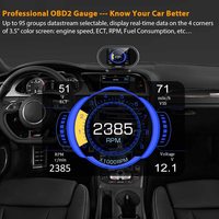 Konnwei KW206 OBD2 Scan Head up Display Komputer Dalam Mobil Pengukur Suhu Air Digital Otomatis