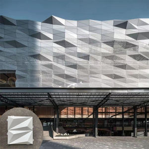 Panneaux décoratifs de façade extérieure de <span class=keywords><strong>maison</strong></span> <span class=keywords><strong>moderne</strong></span> en perforation 3D personnalisée, placage en aluminium, revêtement mural extérieur - Product Image 1