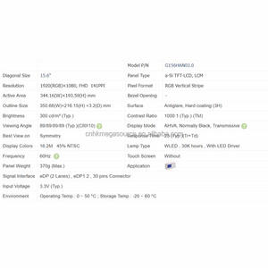 G156HAN03.0 AUO Módulo de cristal líquido LCD Pantalla de 15,6 pulgadas 1920*1080 eDP pantalla LCD - Product Image 4