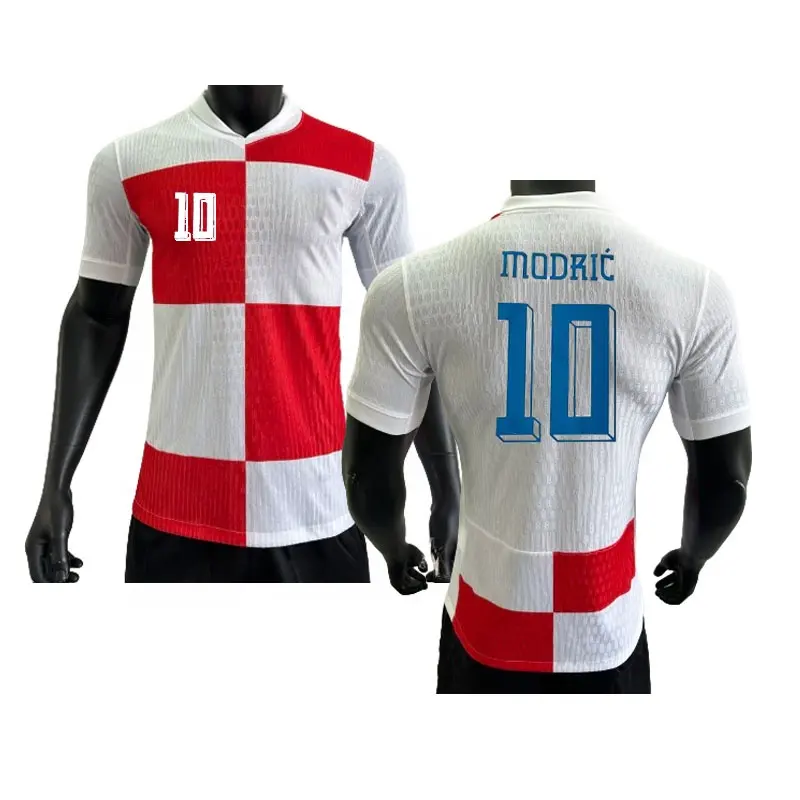 Großhandel 2024 Kroatien Heim- und Auswärtstrikot Euro-Pokal Nationalmannschaft Fußballtrikot Modric Jersey thailändische Qualität Fußball-Anzug