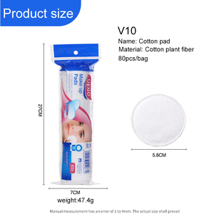 LMLTOP 80 tampons de <span class=keywords><strong>coton</strong></span> naturels non-tissés à 3 couches pour le visage, démaquillants quotidiens V10 - Product Image 2