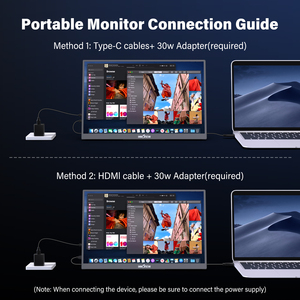 จอภาพพกพา InnoView ขนาด 15.6 นิ้ว ความละเอียด 4K พร้อมพอร์ต USB-C คู่ และช่องเสียบเสียง <span class=keywords><strong>3</strong></span>.5 มม. พร้อมอะแดปเตอร์แปลงไฟสำหรับแล็ปท็อป Mac และ PS5 - Product Image 4