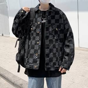 Blouson en jean déchiré unisexe style rétro japonais tendance 2025 pour homme, coupe ample, style urbain, hiver, avec ceinture longue et capuche, décontracté chic - Product Image 4