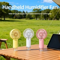 Mini ventilateur humidificateur portable, pulvérisateur de brume à 3 vitesses, rechargeable par USB, 1200mAh, avec diffuseur d'huiles essentielles, pour la maison, le bureau et les voyages