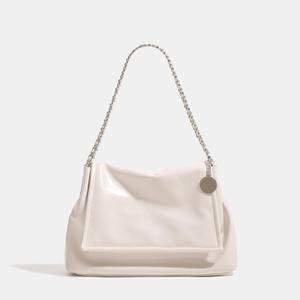 批发时尚奢华名牌设计师大号银色Pu皮革肩包手提袋女包 - Product Image 4