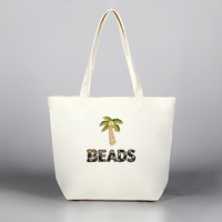 Sacs fourre-tout en toile brodés de perles personnalisables |   Initiales brodées personnalisées avec perles |   Sacs en toile personnalisés de couleur unie
