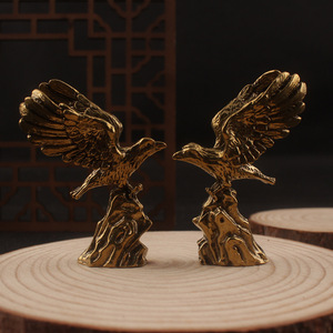 Pure Brass Eagle Sculpture 2Pcs Handmade Traditional Tabletop Ornament For Desk Decor - Product Image 2