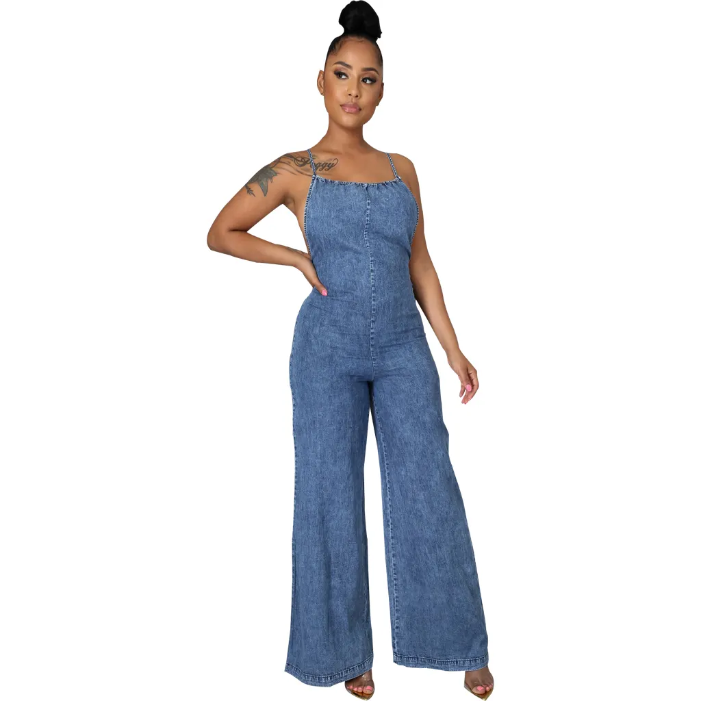 Damen lässig Nachtclub Hosenträger Damen Jeans Jeans Overall Hose