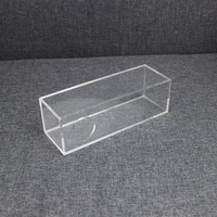 Boîte acrylique fine avec couvercle et trou, 6 faces, rectangle, transparente, vente en gros, nouvelle collection