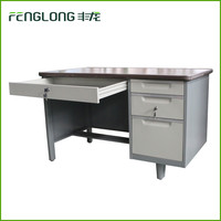 Meubles de bureau modernes, table de bureau simple pour étudiant avec cadre en métal, poste de travail informatique avec tiroir pour salle informatique d'entreprise