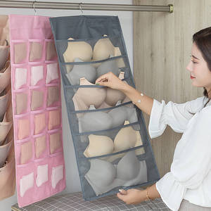 Sac de rangement suspendu double face portable pour livres de placard et organisateur de sous-vêtements pour les voyages et la salle de bain - Product Image 1