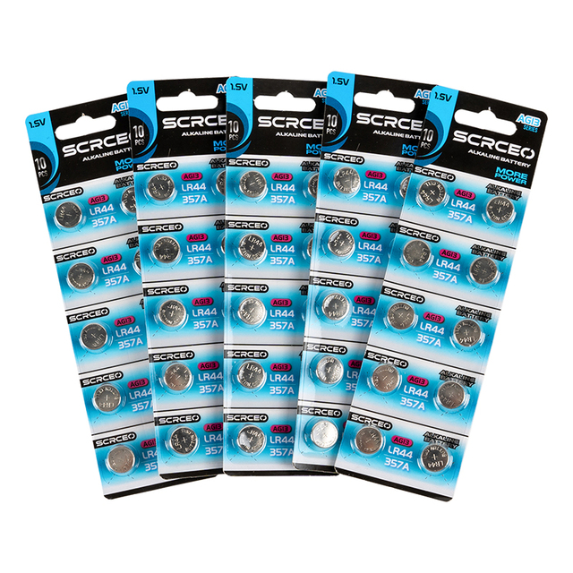AG13 Alkaline Button Battery LR44 AG13 A76 0% Hg 1.5Volt Super Alkaline Button Cell Coin 1.5V Battery