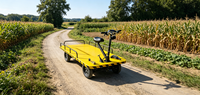 Nouvelle charrette électrique à direction inversée, robuste, avec châssis en acier, chariot de transport électrique pour travaux de construction, économiseur de main-d'œuvre