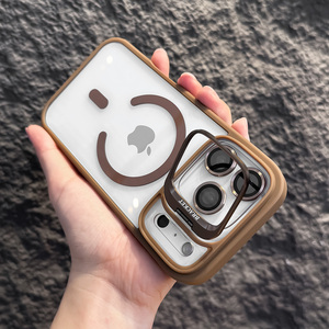 Custodia per telefono con supporto metallico per <span class=keywords><strong>iPhone</strong></span> 16 15 14 13 12 11 Pro Max <span class=keywords><strong>Silicone</strong></span> magnetico acrilico <span class=keywords><strong>Cover</strong></span> rigida per <span class=keywords><strong>iPhone</strong></span> 17 Pro Max - Product Image 1