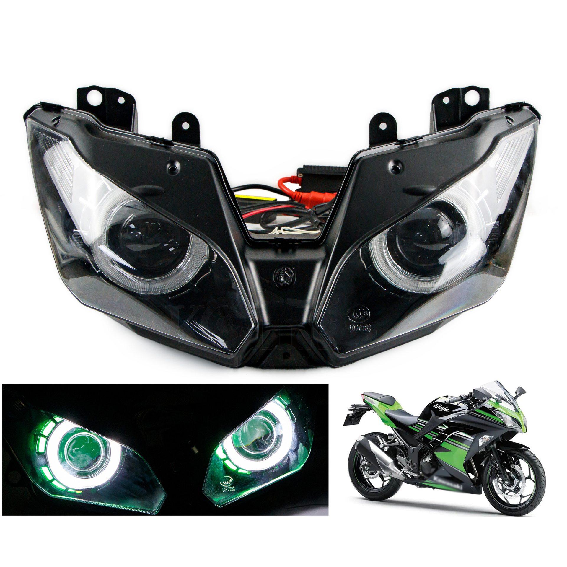 Motorcycle Headlights Assembly Angel Eye for Kawasaki NINJA