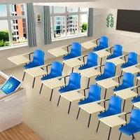 Chaise de formation avec tablette d'écriture, chaise d'étude à structure en acier durable, mobilier de formation scolaire peu encombrant