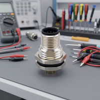 Sejow M8 DIN Mâle/Femelle PCB Angle Droit IP67 Étanche 4P Contact en Laiton Boîtier en Nylon/PC/Aluminium Bornes IEC61076