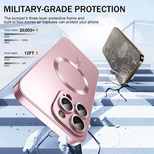 <span class=keywords><strong>Funda</strong></span> Magnética de Silicona Mate CHAOYIDIAN para <span class=keywords><strong>iPhone</strong></span> 17 16E 16 15 <span class=keywords><strong>14</strong></span> 13 12 11 <span class=keywords><strong>Pro</strong></span> <span class=keywords><strong>Max</strong></span> Plus Air, Cubierta con Acabado Metálico Suave - Product Image 4