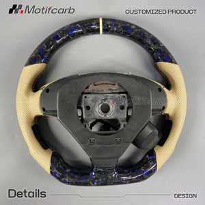 Volante de fibra de carbono forjado azul personalizado para Acura TSX 2006-2008 con empuñaduras de cuero perforado, mejora interior - Product Image 5