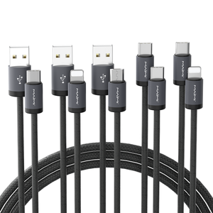 Maimi 2M cordon de charge tressé en nylon câbles de téléphone mobile charge rapide micro charge rapide usb type c pd câble de données - Product Image 1