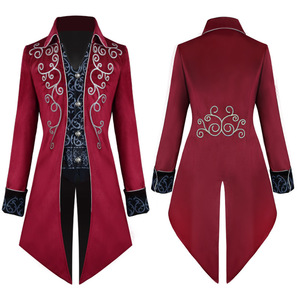 Manteau trench <span class=keywords><strong>steampunk</strong></span> pour <span class=keywords><strong>homme</strong></span>, style vintage, prince médiéval, smoking, veste brodée de la Renaissance, costume de cosplay pour fête d'Halloween - Product Image 5