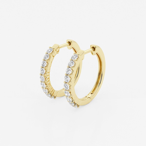 Pendientes de aro con diamantes cultivados en laboratorio de 1/2 quilate, con engaste de púas, para mujer, elegantes, brillantes, joyería fina, regalo minimalista de lujo - Product Image 6