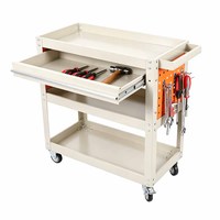 Armoire à outils en acier pour atelier de réparation automobile, étagères amovibles, roulettes, capacité de charge 300 kg, serrure à clé, longueur personnalisable, garantie 3 ans