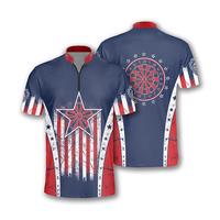 Vente en gros de chemise de fléchettes de haute qualité Polo personnalisé sublimation respirant chemises de fléchettes Jersey imprimé partout conception personnalisée