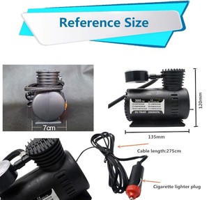 Compresseur d'air portable 12V 300 PSI pour voiture, gonfleur de pneus électrique avec manomètre pour auto, vélo et ballon - Prix usine OEM - Product Image 5