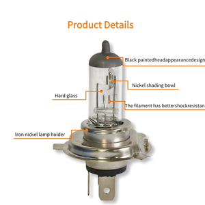 נורת הלוגן לרכב H4 12V60/55W P43T זכוכית קשיחה - Product Image 2