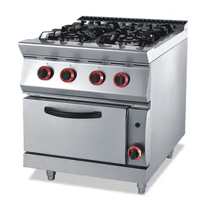 Restaurant Commercial Kitchen Equipment Gas Cooking Commercial Catering Equipment 4 Burner Gas Range With Oven