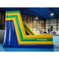 Structure gonflable commerciale ludique pour enfants, mur d'escalade et toboggan combinés, pour aire de jeux extérieure et sports extrêmes