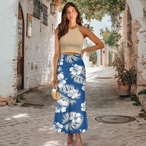 Fabricant Jupes midi pour filles en tissu extensible décontracté de créateur polynésien imprimé personnalisé populaire - Product Image 6