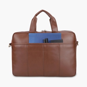 Genuine <b>Leather</b> <b>Laptop</b> <b>Bag</b> for <b>Men</b> Business Office Work Briefcase with Shoulder Strap and Multiple Compartments - Product Image 1
