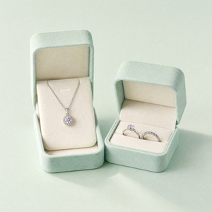 Zebopak Sage Green Velvet <b>Earring</b> <b>Box</b> Set with Ring Necklace Bracelet Storage Case Small Jewelry Boxes Bulk Manufacturer - Product Image 3