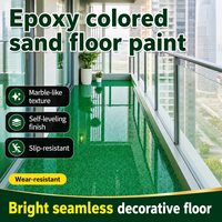 Peinture pour sols auto-nivelante, résistante à l'huile, imperméable, anti-humidité, antidérapante, pour intérieur/extérieur, sable coloré