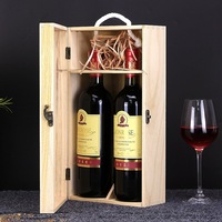 Vente en gros Boîte artisanale en bois Boîte à vin en bois Boîte d'emballage cadeau en bois faite à la main pour le vin