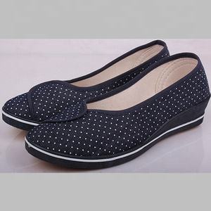 Venta al por mayor, barato, de China, de <span class=keywords><strong>cuña</strong></span> blanco de tela de lona casuales <span class=keywords><strong>zapatos</strong></span> de enfermera <span class=keywords><strong>zapatos</strong></span> de las mujeres - Product Image 5