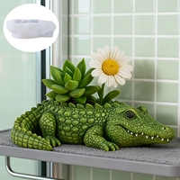 Moule à gâteau DIY 3D en silicone en forme de crocodile, moule DIY pour pot de fleurs en forme d'animal pour la fabrication de pots de fleurs en ciment, artisanat de décoration intérieure.