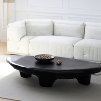 Table basse de galets avec crème de style Wabi-Sabi Nordic Light Table à thé en verre au design minimaliste de luxe pour le salon