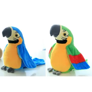 Kawaii papagaio elétrico falante, recheado, brinquedo, pássaro, repetição, o que você diga, presentes de natal baratos, crianças, bebê, animais de pelúcia, brinquedos