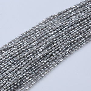 Promotion Handmade Rice Shaped 3-4mm Freshwater Pearls White Gray DIY Necklace <b>Bracelet</b> Earrings <b>Beads</b> <b>for</b> Jewelry Making - Product Image 2