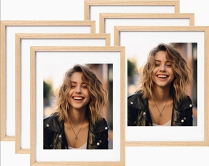 ナチュラルオークパインウッドフォトフレームマルチフォトディスプレイコラージュ壁卓上ウェザード木製ピクチャーフレーム室内装飾用 - Product Image 2