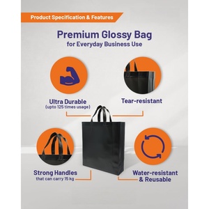 Wholesale Supermarket Recycle Folding Cheap Non Woven Fabric Carry <b>Bag</b> With Handle - Product Image 3
