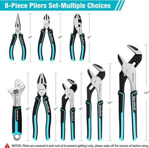 Bộ kìm DURATECH 8 món, chất liệu cao cấp Cr-V/Cr-Ni, sử dụng tay, kèm túi đựng, hỗ trợ tùy chỉnh OEM - Product Image 2