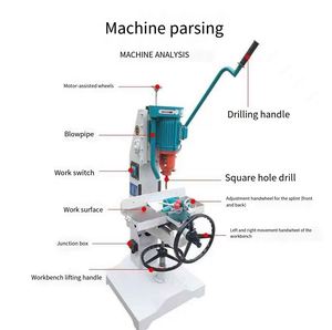 Woodworking square Hole Drill, Vertical Single Axis Drilling Machine, Drilling Machine, Drilling Machine, Woodworking - Product Image 6