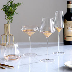 卸売手作り鉛フリークリスタルガラス16オンス赤ワイングラスプレミアムクリスタルワイングラス手吹き薄いリムロングステム - Product Image 1