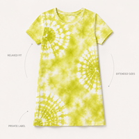 Robe d'été décontractée ample à manches courtes pour femme, 100 % coton respirant, teinte par nouage, certifiée OEKO-TEX, fournisseur OEM ODM HuaYi
